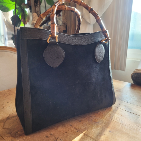 Gucci Handbags - Gucci Black Tote with Bamboo Handles